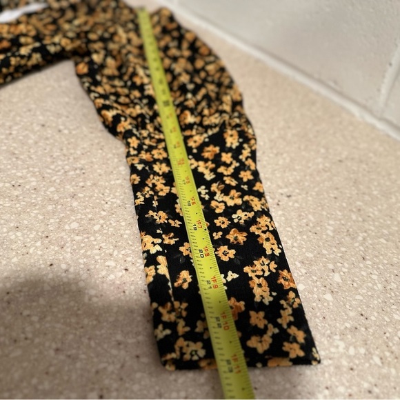 TOPSHOP V-Neck Floral Textured Midi Dress Long Sleeve Sun Dress Slits Puff NWT - Picture 13 of 13